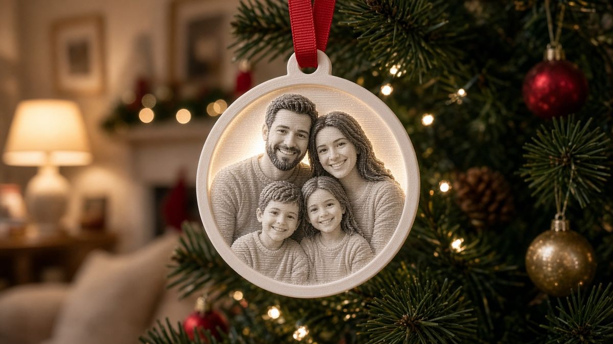 Make a Christmas photo ornament lithophane