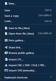 The File menu