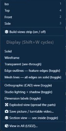 The View menu