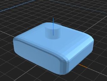 A block with a see-through cylinder marked as a hole